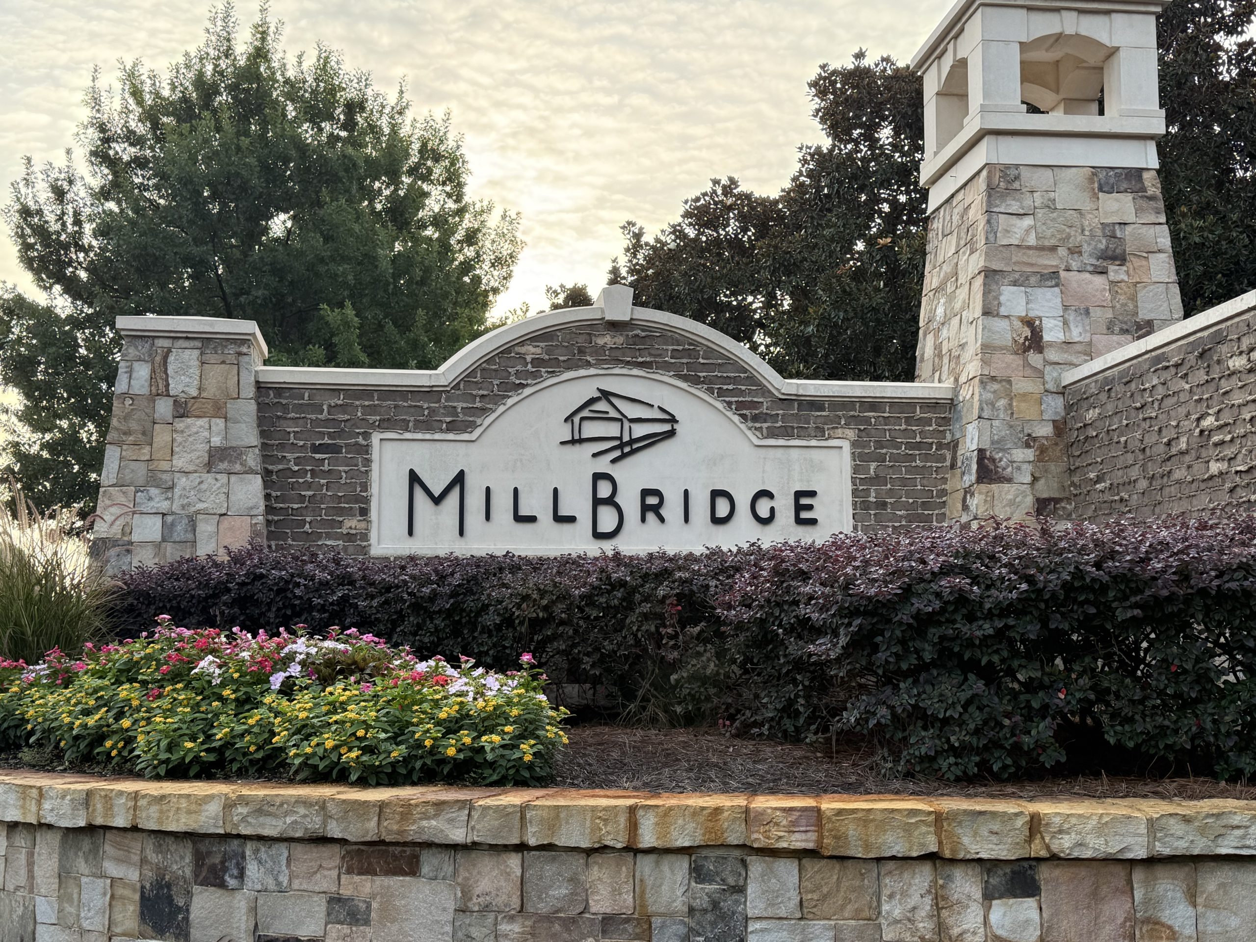 Millbridge neighborhood entrance sign in Waxhaw, NC