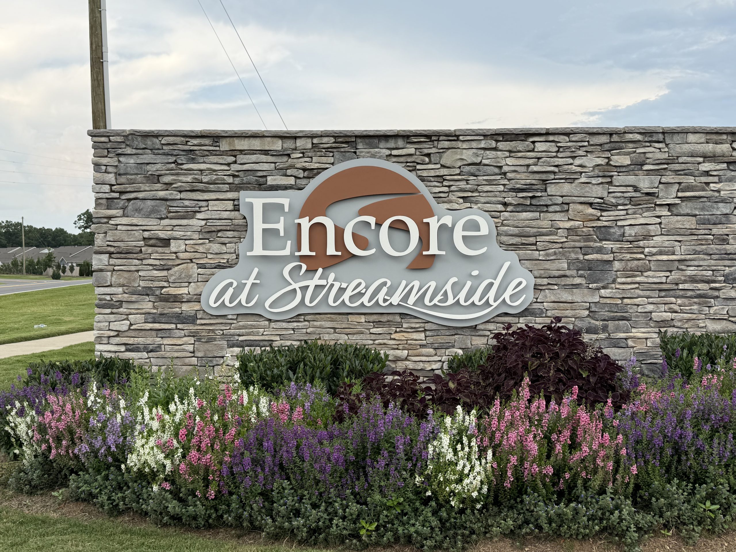 Encore at Streamside neighborhood entrance in Waxhaw, NC