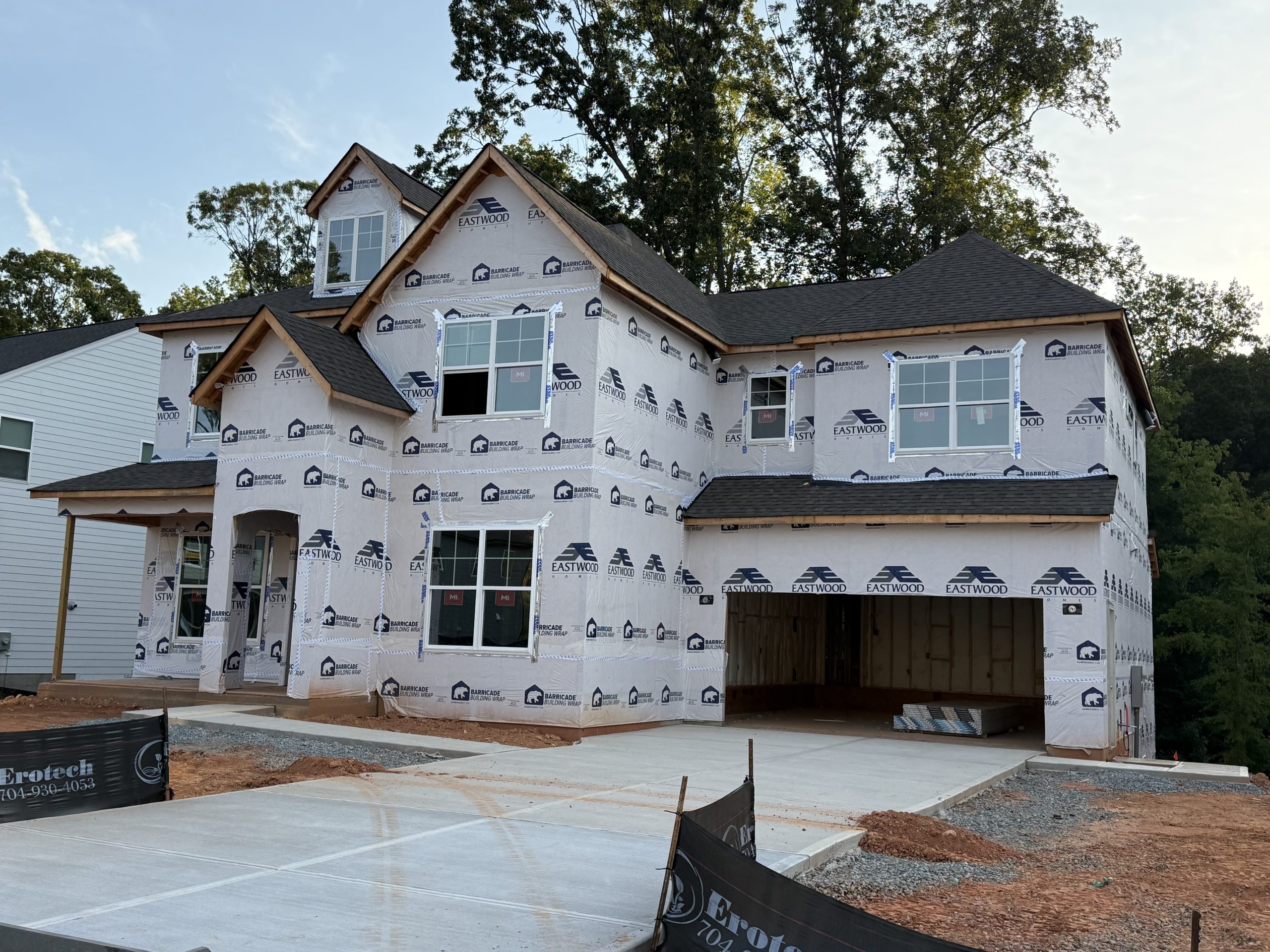 New construction home being built in Waxhaw, NC