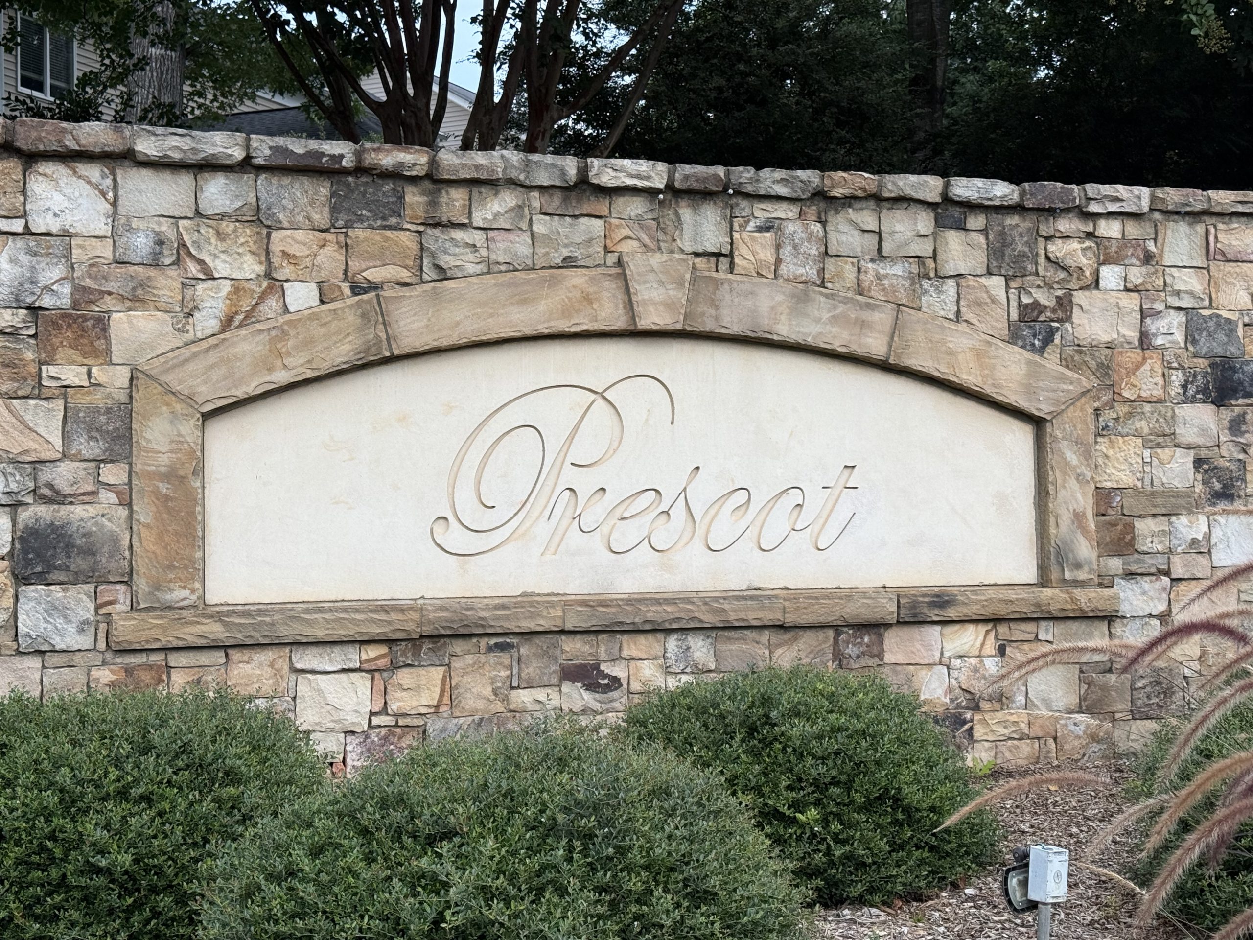 Prescot neighborhood entrance in Waxhaw, NC