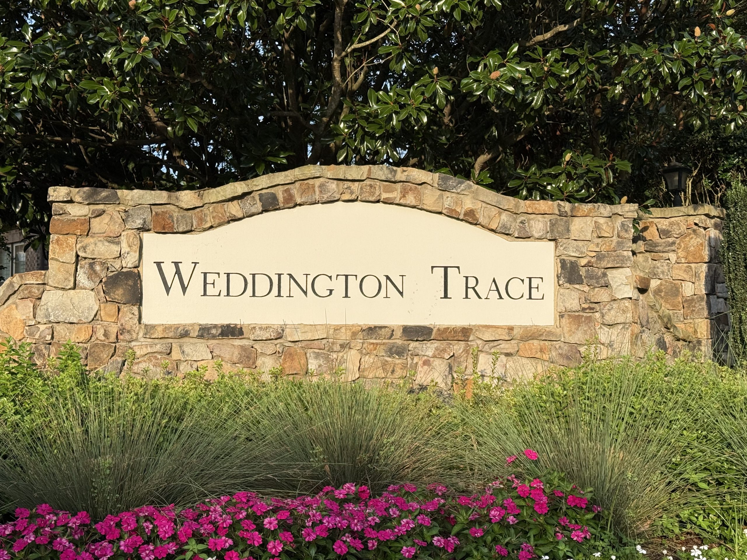 Weddinton Trace neighborhood entrance sign in Waxhaw, NC